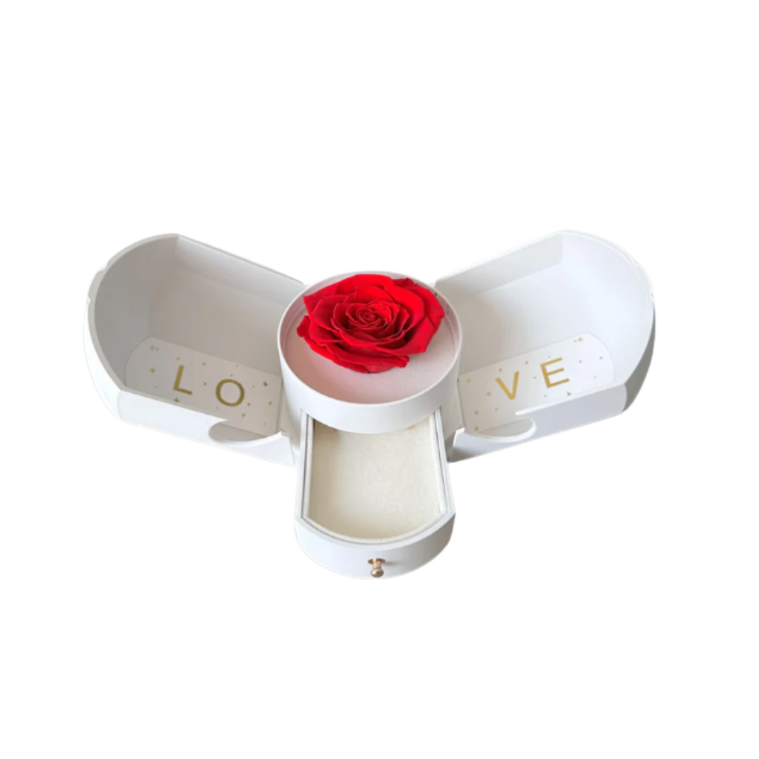 Caixa Puro Amor com Rosa Eterna (Somente Caixa)