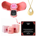 Caixa com Rosa Eterna & Colar Gota Personalizado - Para Minha Mãe