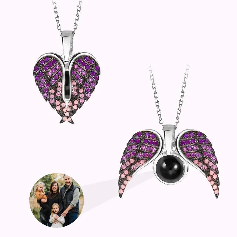 Colar Asas de Anjo | Personalizado com Foto